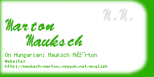 marton mauksch business card